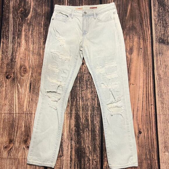 Anthropologie Pilcro Women's Distressed Slim Boyfriend Jeans Blue‎ Size 29 - Picture 1 of 6